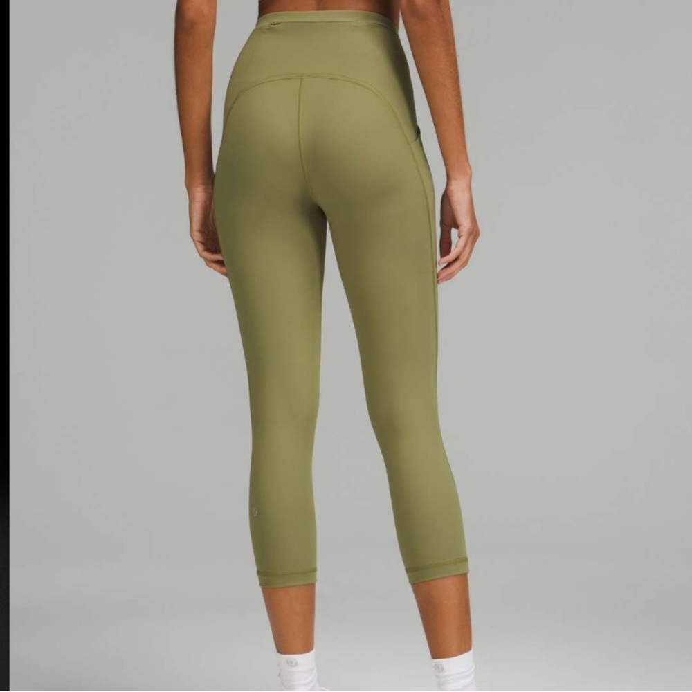 lululemon athletica Olive Green High-Waist Cropped Leggings